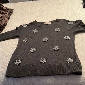 Embellished Grey Women's Sweater